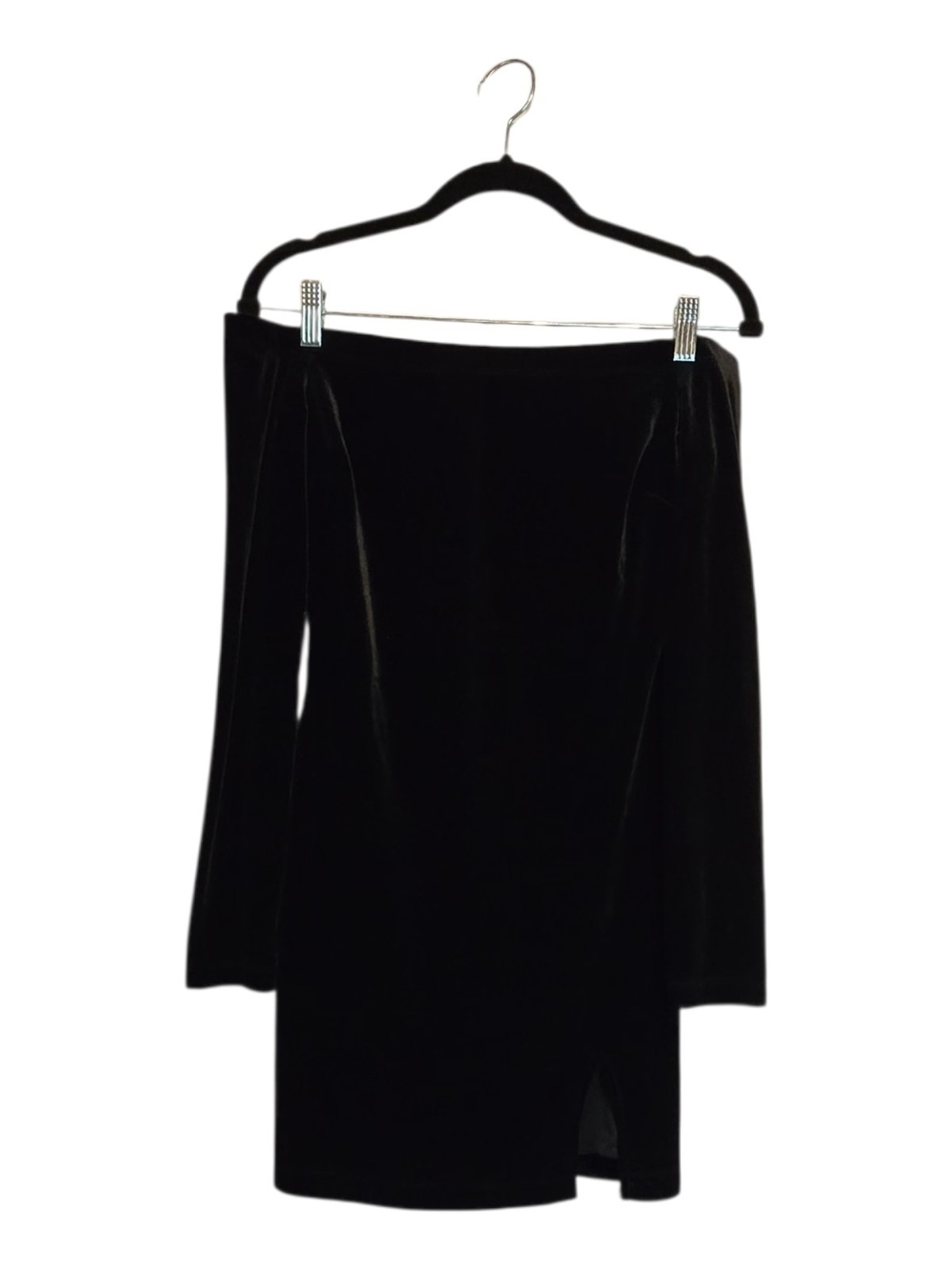 Women's Off The Shoulder Black Velvet Dress